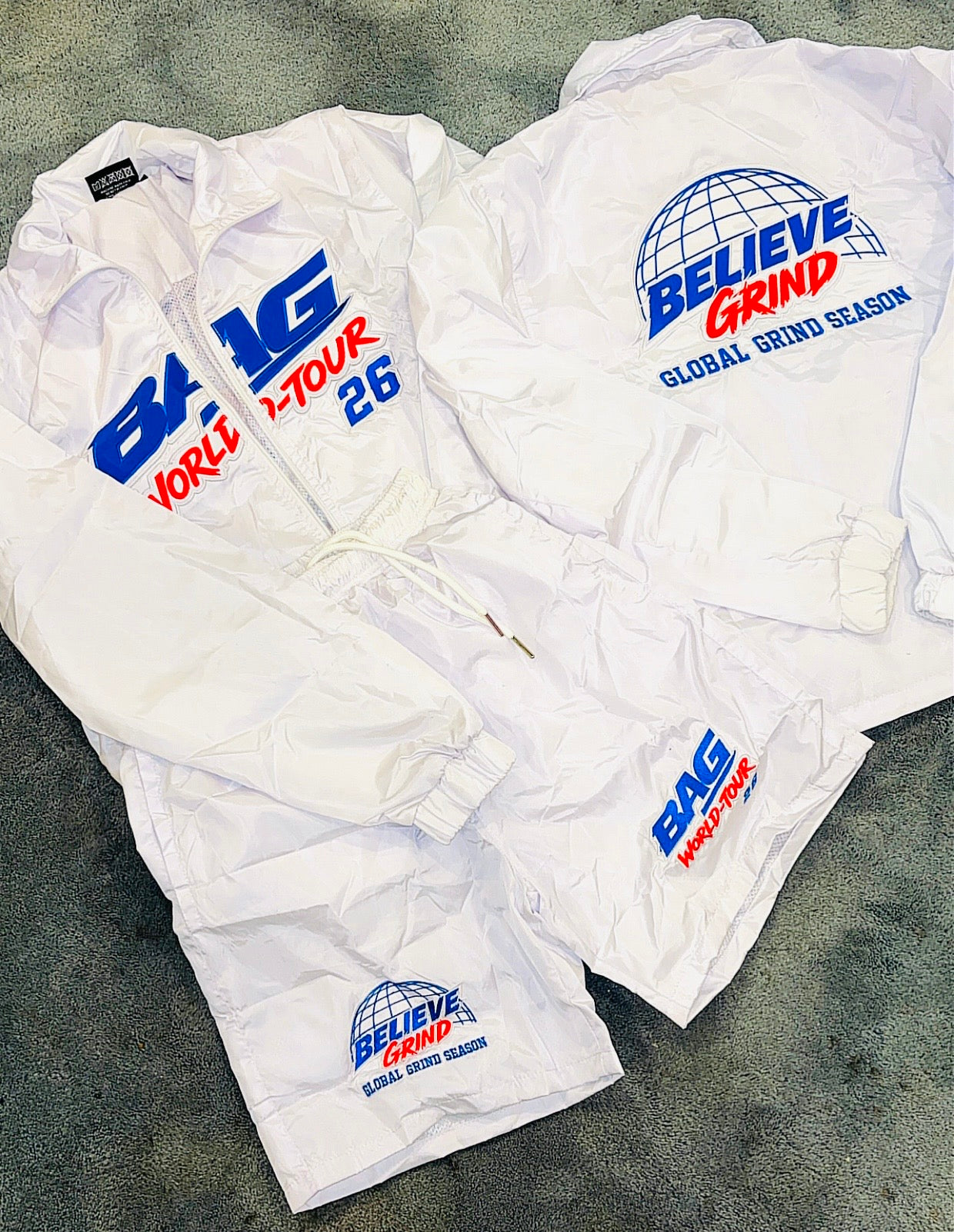 White/Blue X Red Windbreaker Set
