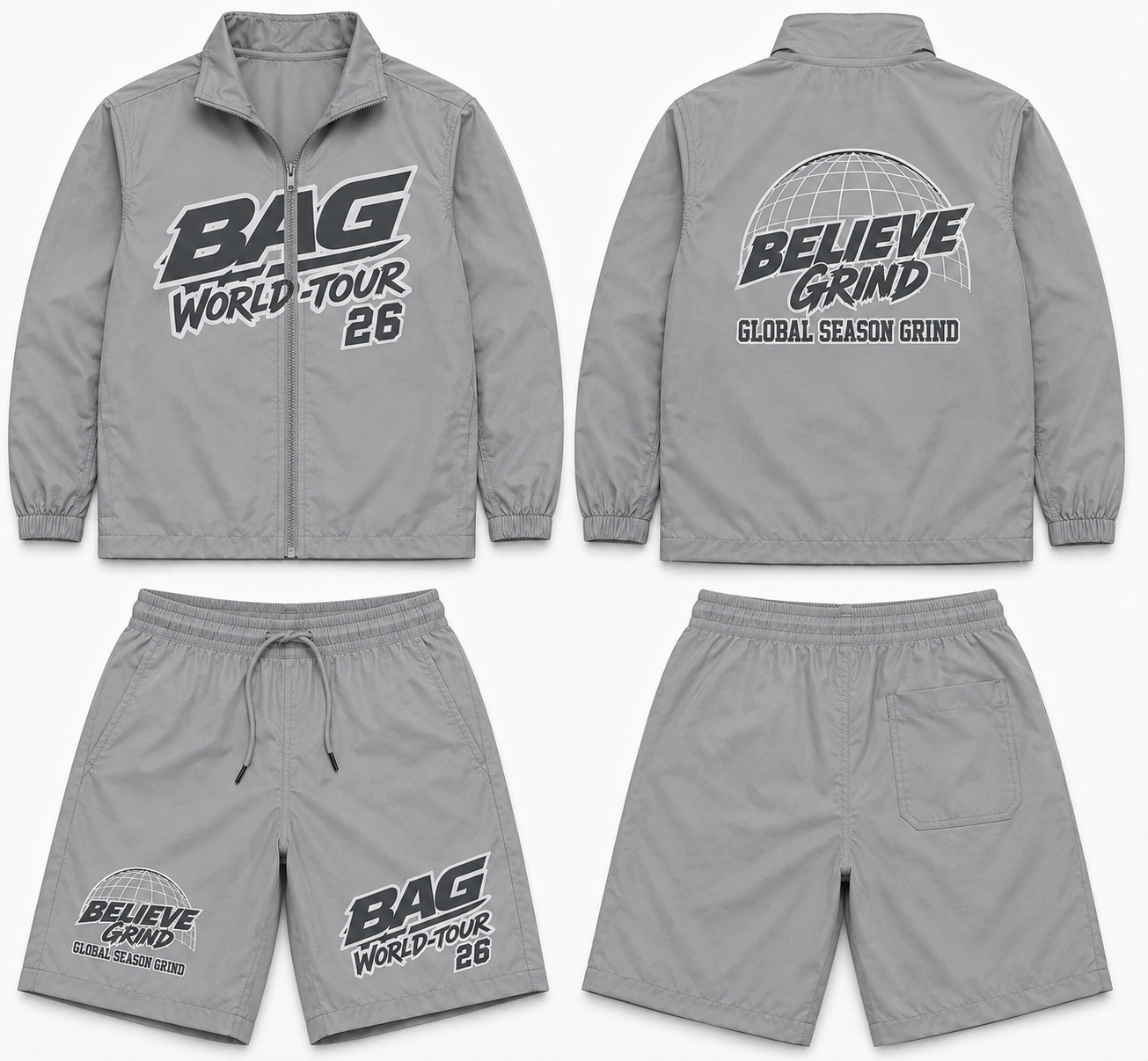 LightGrey X DarkGrey Windbreaker Set