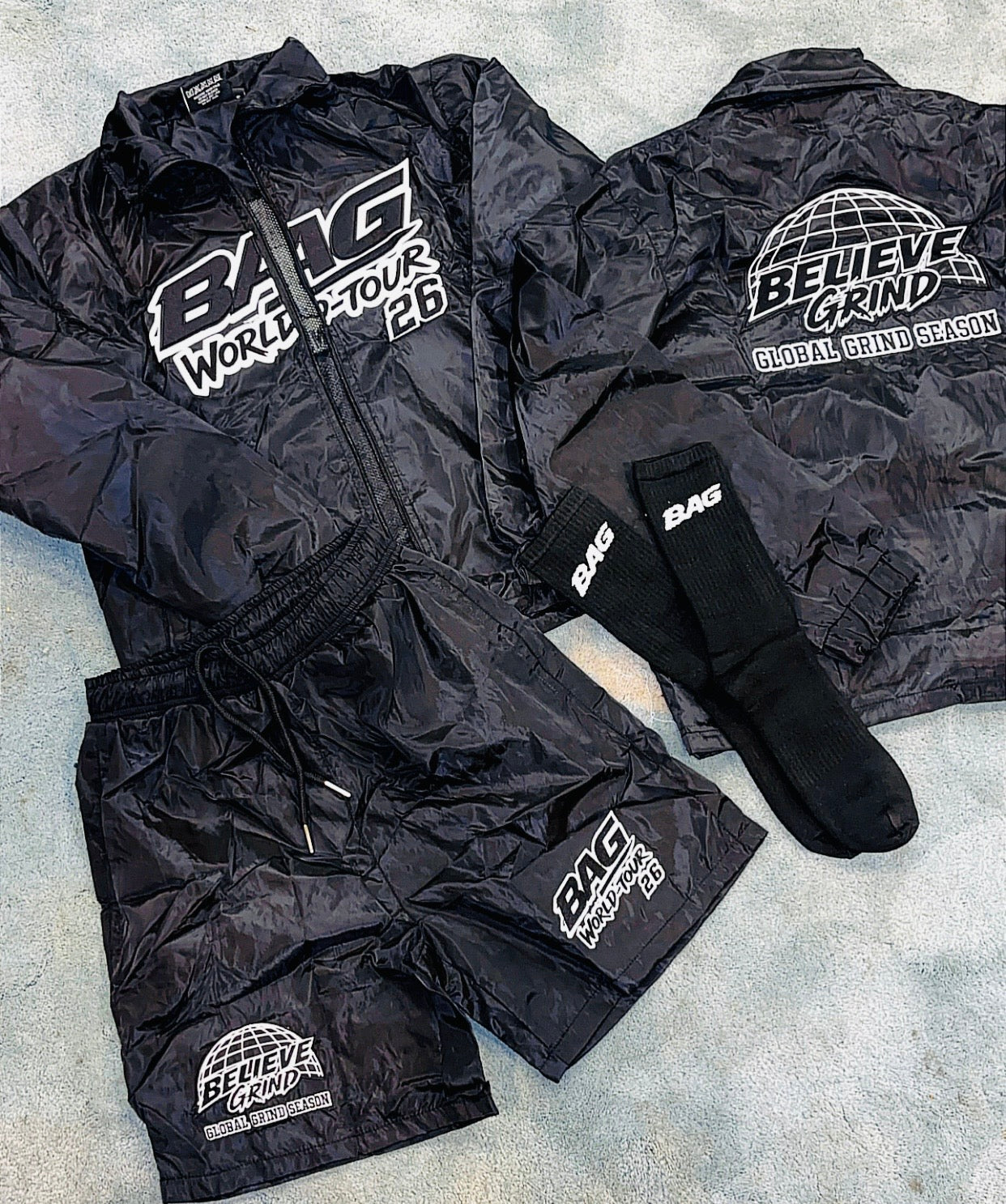 Black X White Windbreaker Set